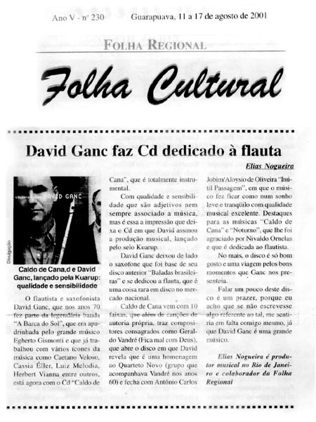 David Ganc faz CD dedicado à flauta