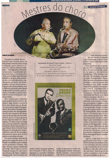 Mestres do Choro Jornal Comercio 1º/05/2010
